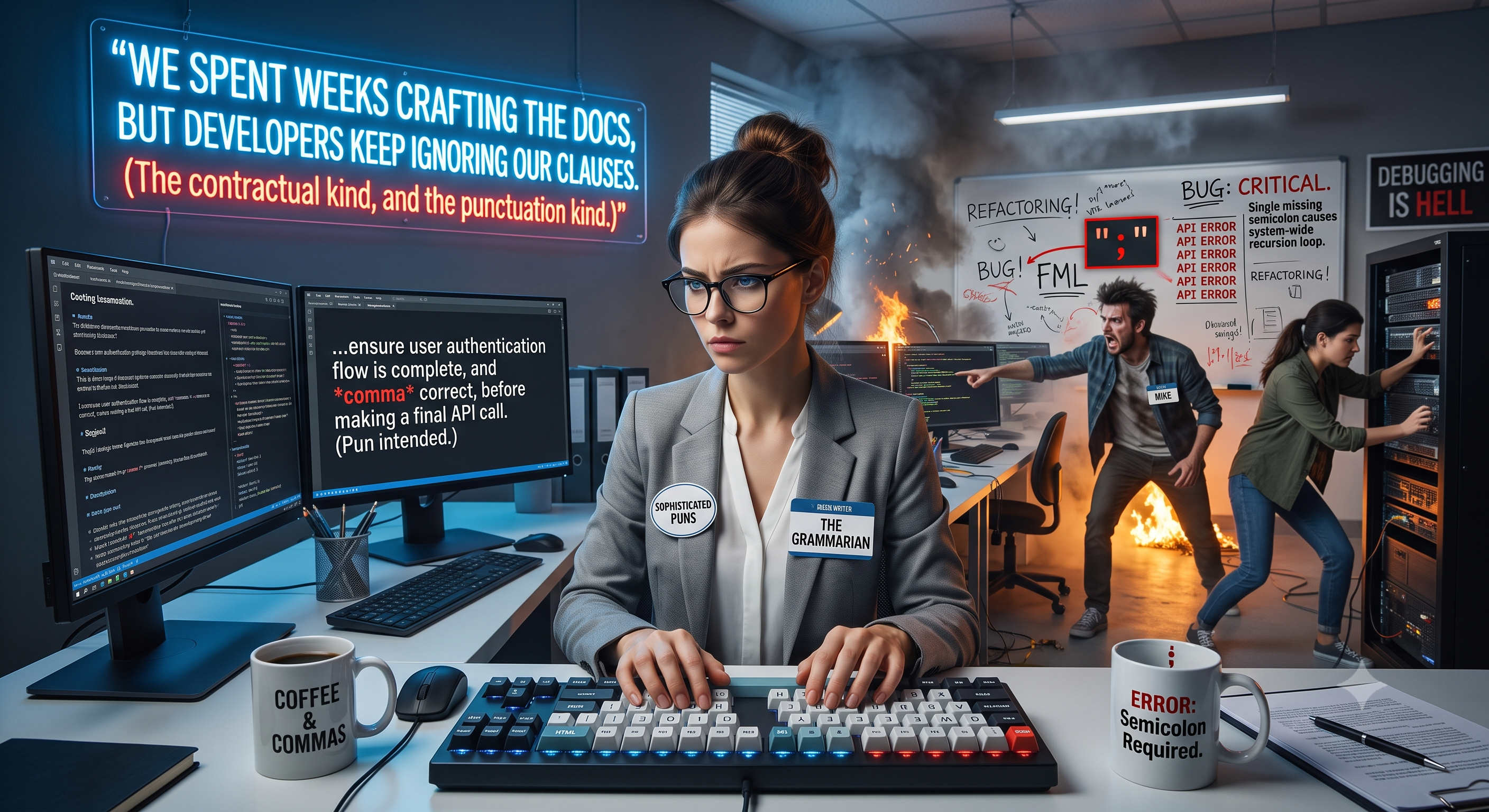 The frustrated Grammar Cop (Dark Mode)
